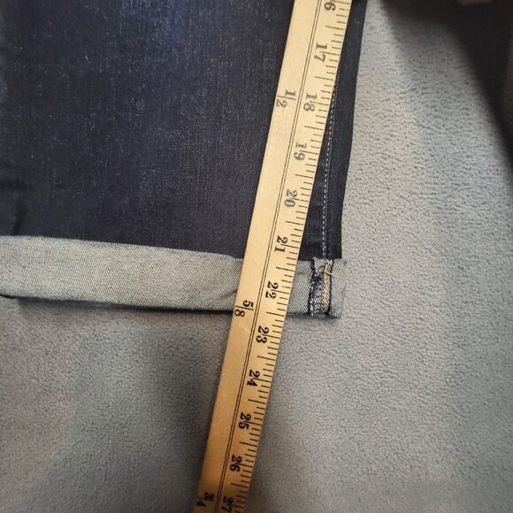 Arizona Jeans Juniors 19 Blue Capri Rolled Cuff Crop Distressed Stretch Denim - Picture 5 of 9